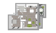 HasenburgVilla WHG 16 - Wohnen mit Service in Remels, KfW Effizienzhaus 40 QNG - HasenburgVilla_WHG 16_Grundriss 3D