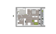 HasenburgVilla WHG 11 - Wohnen mit Service in Remels, KfW Effizienzhaus 40 QNG - HasenburgVilla_WHG 11_Grundriss 3D