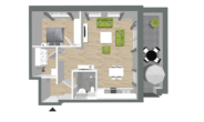 Villa Kutenhult WHG 16 – Wohnen mit Service in Kutenholz. Neubau Seniorenwohnung, KfW 40, Kapitalanlage oder Selbstnutzung - STG_Einzelgrundriss WHG 16