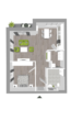 HasenburgVilla WHG 01 - Wohnen mit Service in Remels, KfW Effizienzhaus 40 QNG - HasenburgVilla_WHG 01_Grundriss 3D
